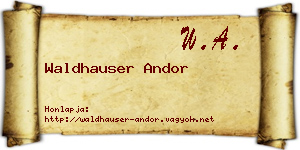 Waldhauser Andor névjegykártya