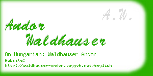 andor waldhauser business card
